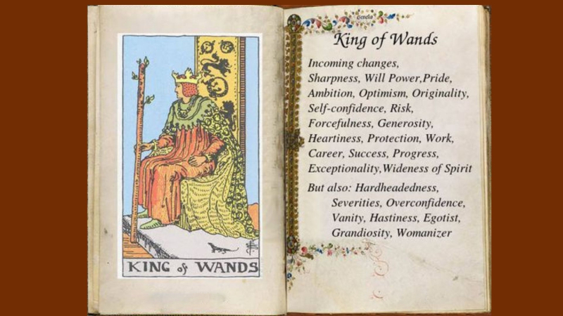 King of Wands đại diện cho sự sáng tạo và đam mê